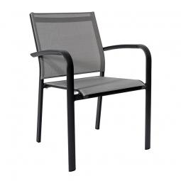 MALAGA ACHAIR ALU CHAR MAT TEX SILVER GREY