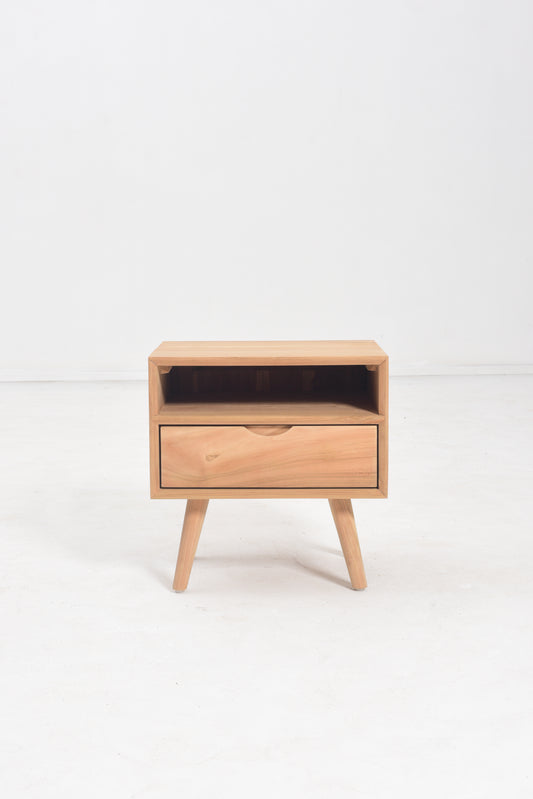 DAMI TEAK BEDSIDE TABLE 1 DRAWER