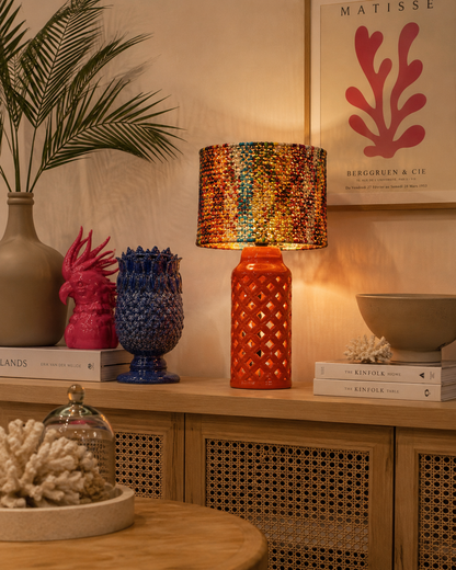 ORANGE IRON TABLE LAMP