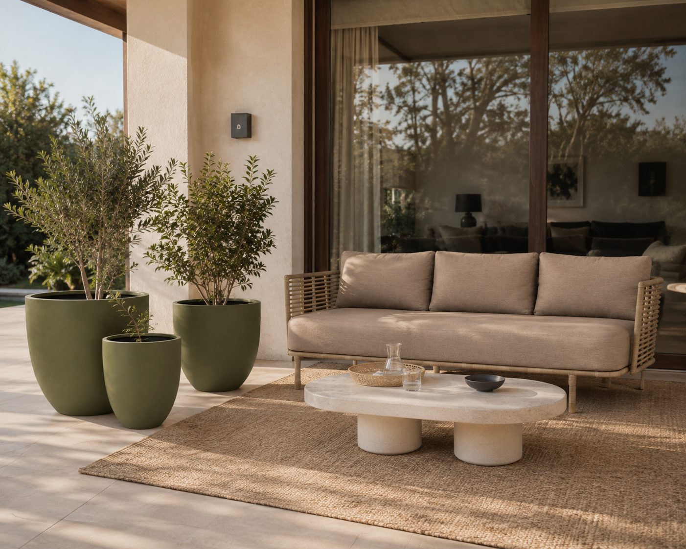 BULLET PLANTER - LARGE IN OLIVE GREEN