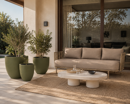 BULLET PLANTER - LARGE IN OLIVE GREEN