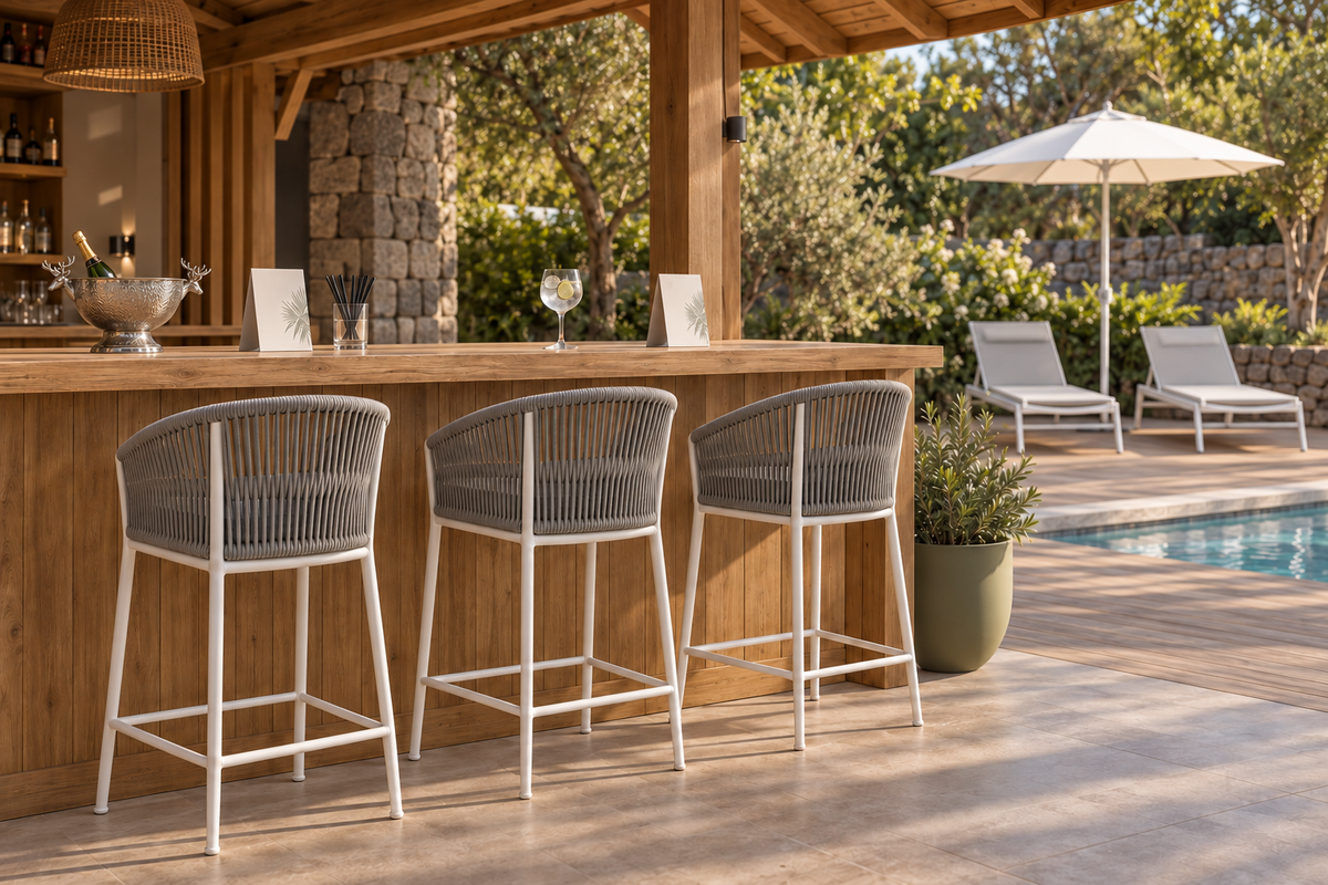 FORTUNA WHITE BAR ARMCHAIR