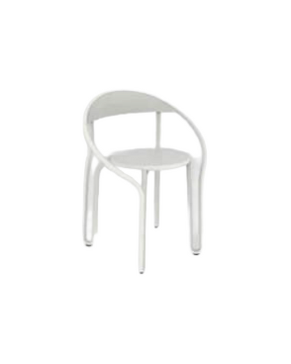 HUGGY BISTRO CHAIR IN WHITE ALUMINIUM