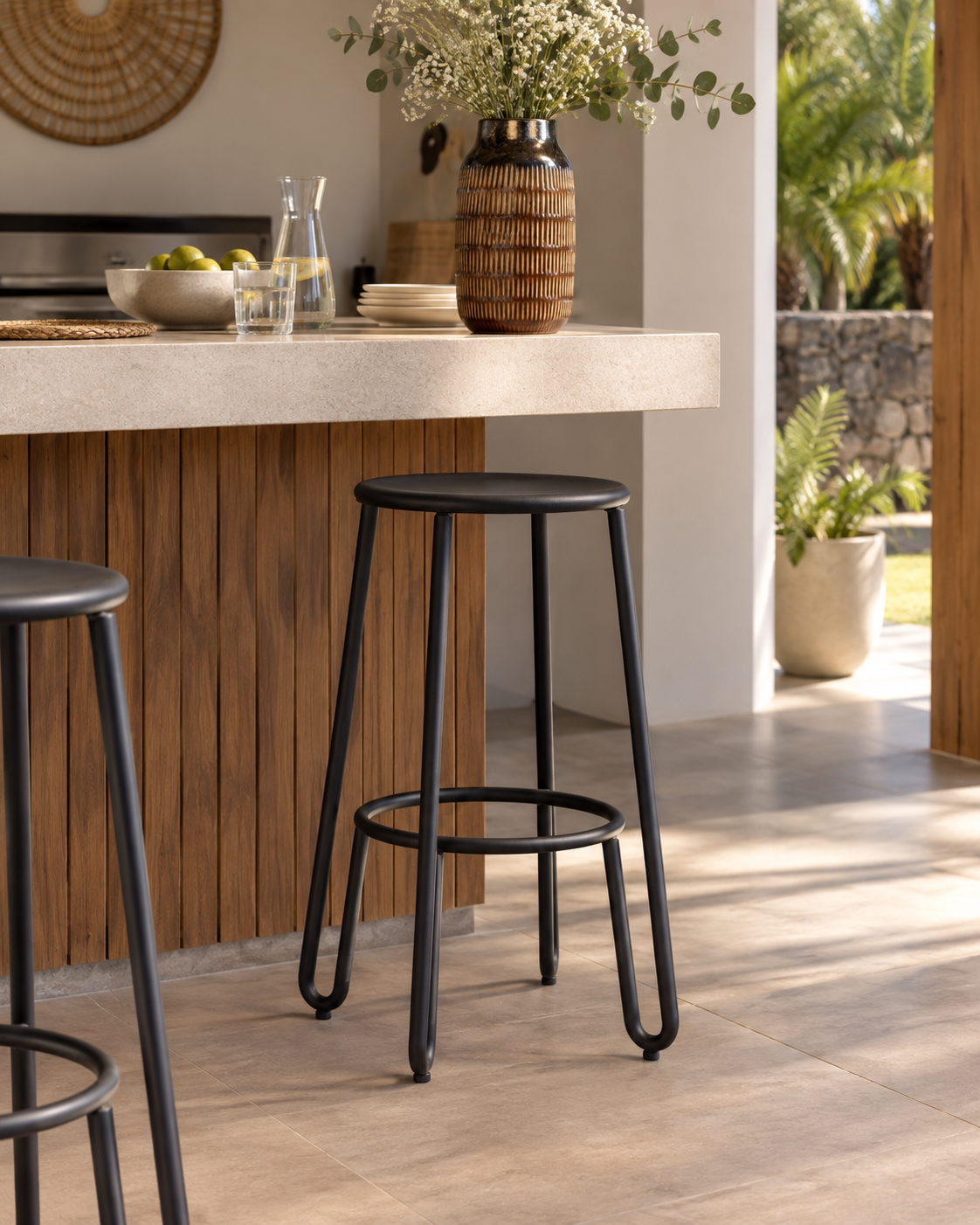 HUGGY HIGH DINING STOOL IN CHARCOAL