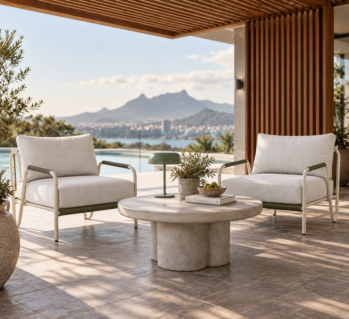 OLBIA COFFEE TABLE IN WEATHERED CEMENT