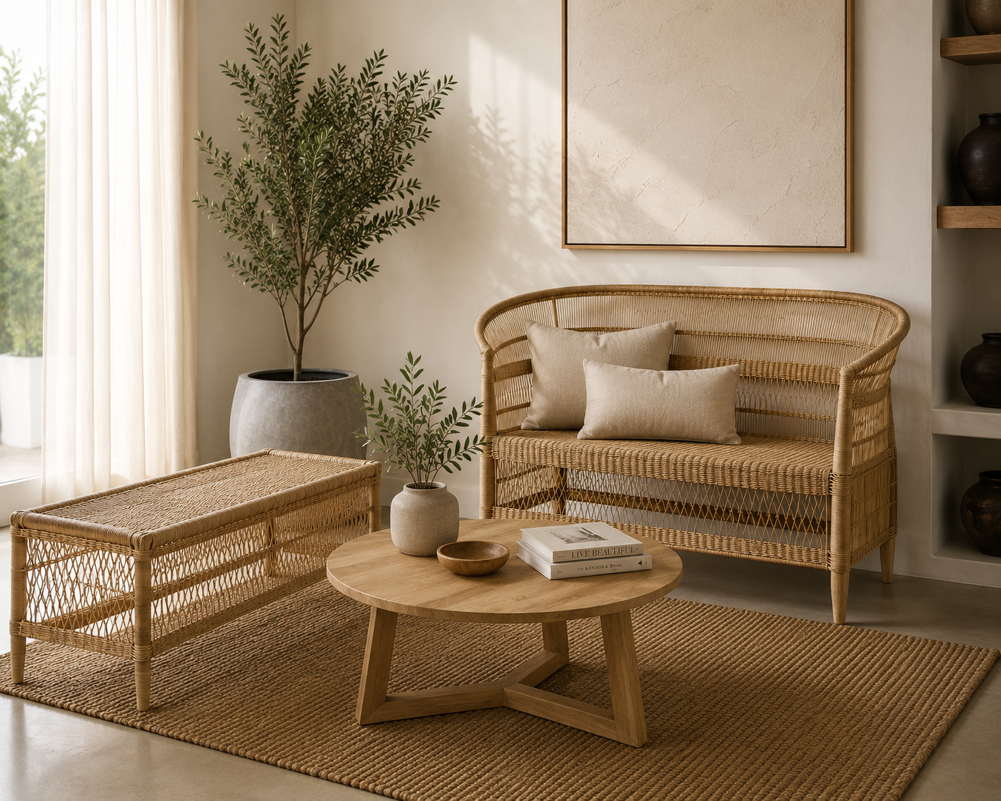 MALAWI BENCH NATURAL RATTAN