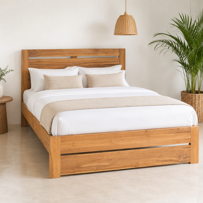 REBECCA BED IN TEAK WOOD