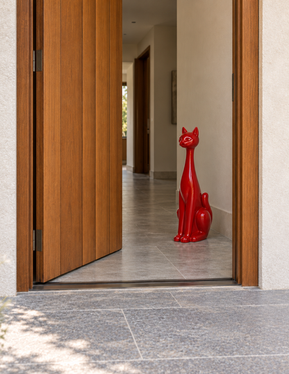 RED CAT SCULPTURE - TALL