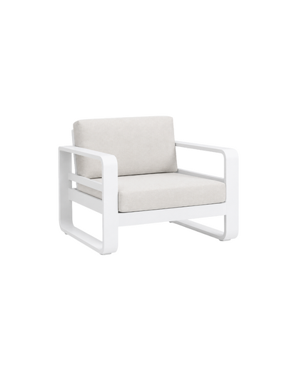 RENO 1 SEATER IN WHITE ALUMINIUM