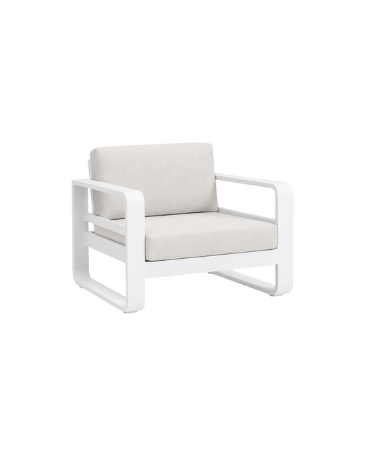 RENO 1 SEATER IN WHITE ALUMINIUM