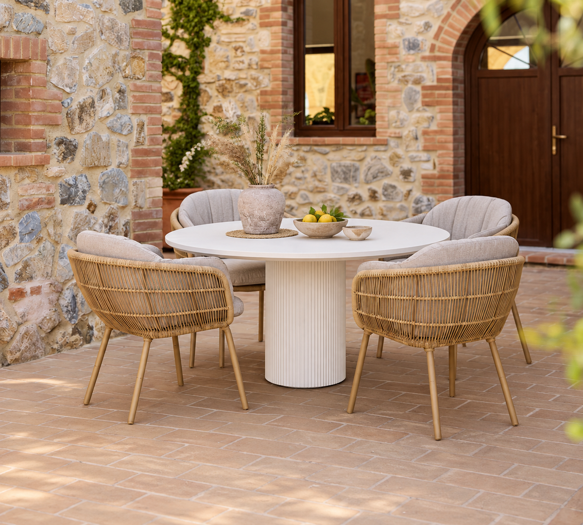STAY CHAIR WITH CUSHION SET NATTE SAND