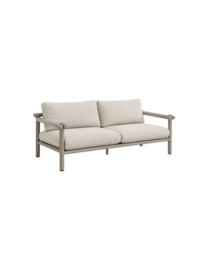 STICKS 2 SEATER SOFA IN ALUMINIUM INCLUDE CUSHION SET NATTE SAND