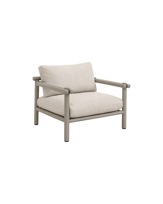 STICKS LOUNGE CHAIR IN ALUMINIUM INCLUDE CUSHION SET NATTE SAND
