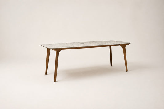 TORSA DINING TABLE WITH FOSSIL CERAMIC TOP (12 MM)