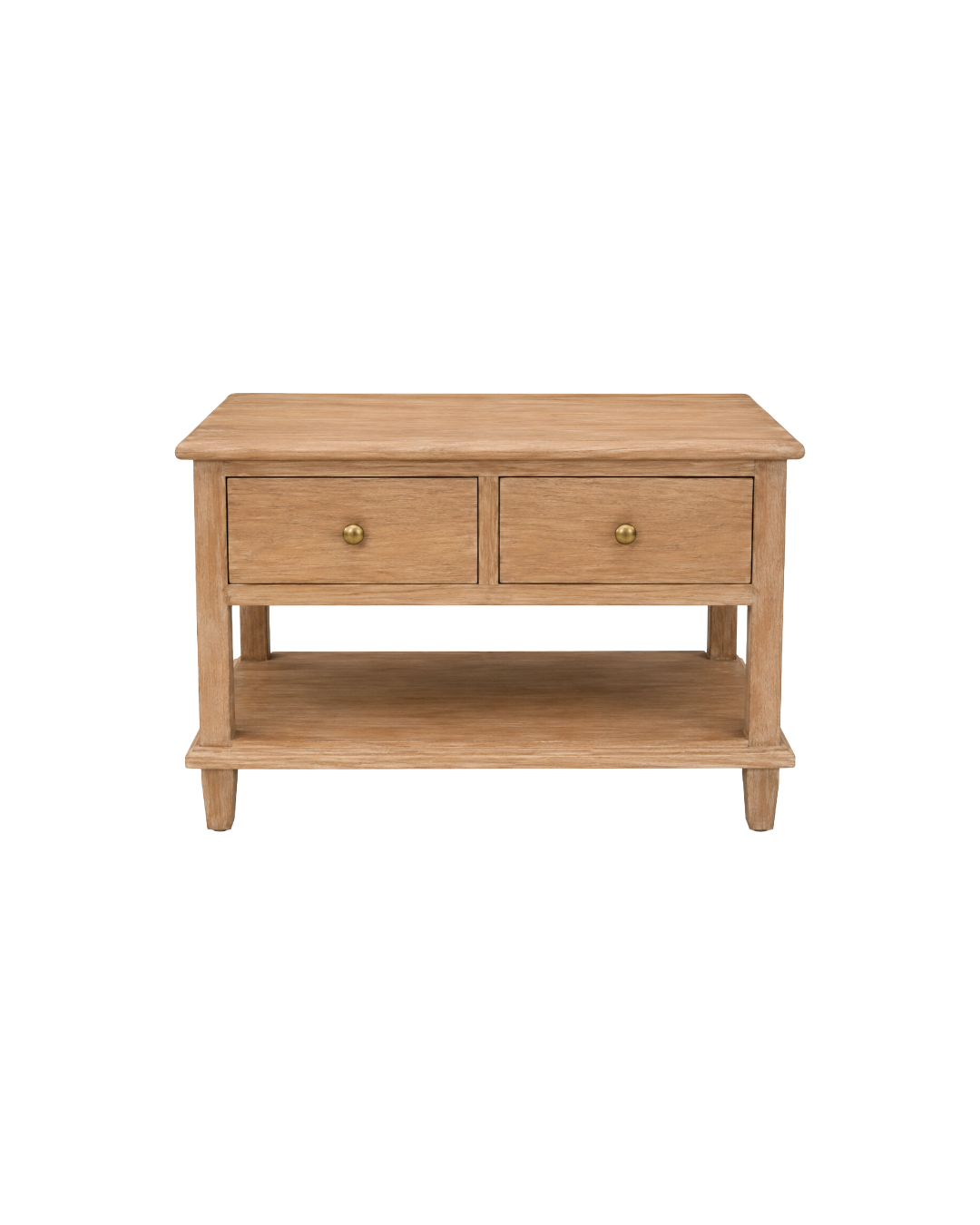 KIRES BEDSIDE TABLE IN TEAK WITH 2 DRAWERS