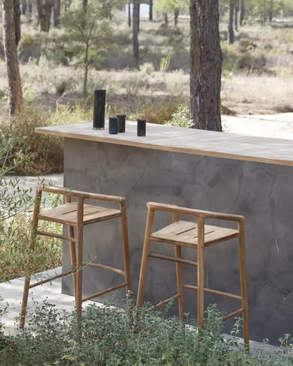 SOLID BARSTOOL IN TEAKWOOD