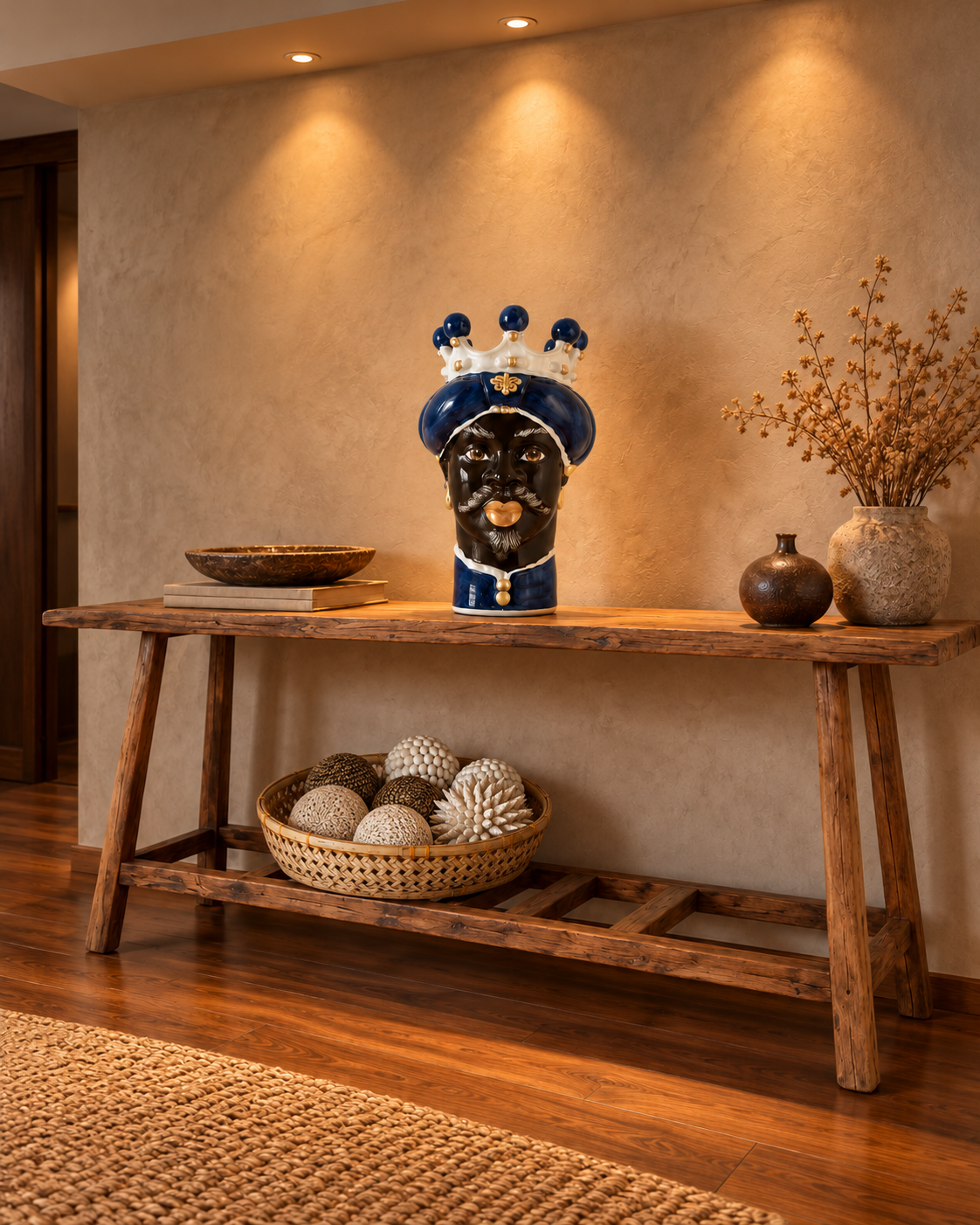 VASE MORO MAN MEDIUM DARK BLUE