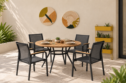 ZENITH DINING CHAIR TEXTILENE CHARCOAL