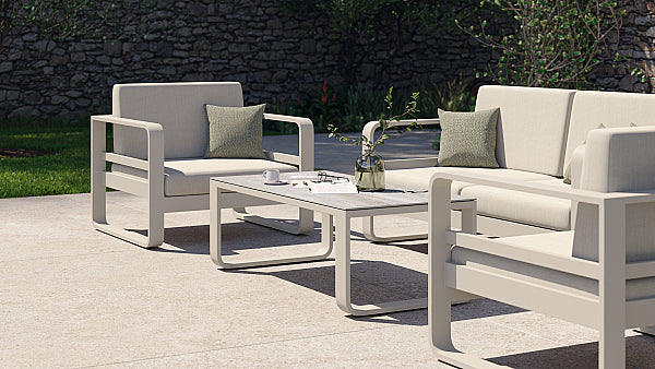 RENO 1 SEATER IN WHITE ALUMINIUM