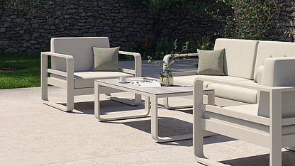 RENO 1 SEATER IN WHITE ALUMINIUM